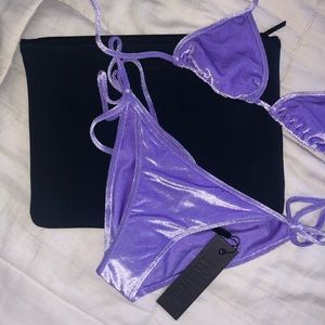 NWT purple velvet Triangl bikini